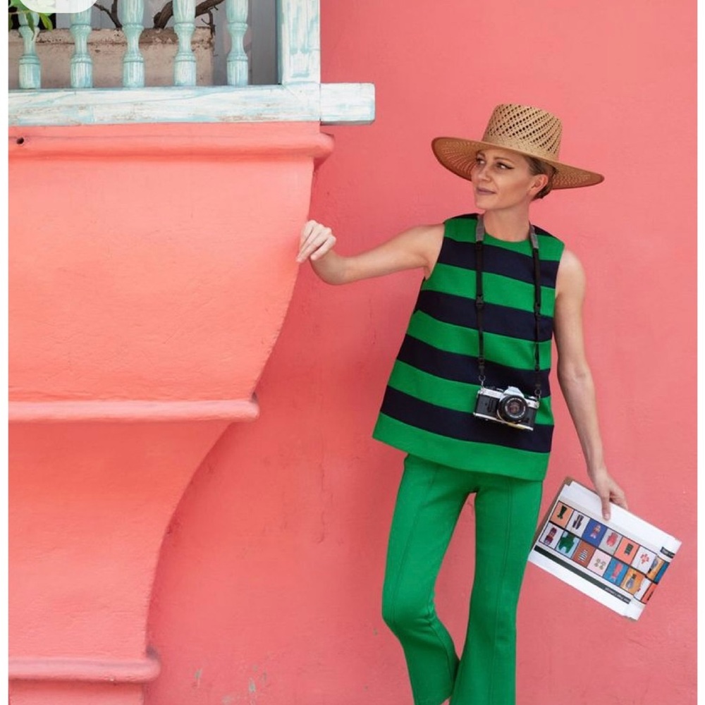 Tuckernuck x Atlantic-Pacific collab Kelly Green‎ Navy Stripe Emma Blouse Sz XXL - Picture 9 of 9